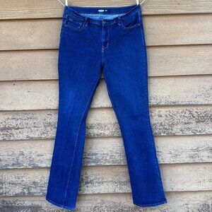 Old Navy Womens Curvy Bootcut Jeans Dark Wash Size 14 Tall Cotton Blend Comforta